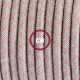 Cavo Elettrico rotondo rivestito in Cotone Losanga color Rosa Antico e Lino Naturale RD61