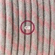 Cavo Elettrico rotondo rivestito in Cotone Stripes color Rosa Antico e Lino Naturale RD51