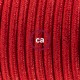 Cavo Elettrico rotondo rivestito in tessuto effetto Seta Tinta Unita Glitterato Rosso RL09