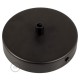 Kit rosone nero 120 mm con serracavo cilindrico in plastica nera.