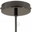 Kit rosone nero perla 120 mm con serracavo cilindrico in metallo nero perla.