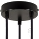 Kit rosone 3 fori nero 120 mm con serracavi cilindrici in plastica nera.