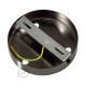 Kit rosone 3 fori nero perla 120 mm con serracavi cilindrici in metallo nero perla.