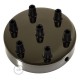 Kit rosone 7 fori cilindro nero perla 120 mm, staffa, viti e 7 serracavo