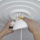 Cable cup argento, rosone in silicone, montaggio istantaneo adatto a qualsiasi soffitto