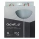 Cable cup argento, rosone in silicone, montaggio istantaneo adatto a qualsiasi soffitto
