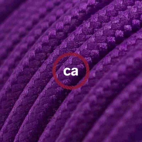 Cavo Elettrico rotondo rivestito in tessuto effetto Seta Tinta Unita Viola RM14