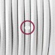 Cavo Elettrico rotondo rivestito in tessuto effetto Seta Tinta Unita Bianco RM01