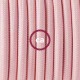 Cavo Elettrico rotondo rivestito in tessuto effetto Seta Tinta Unita Rosa Baby RM16