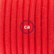 Cavo Elettrico rotondo rivestito in Cotone Tinta Unita Rosso Fuoco RC35
