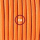 Cavo Elettrico rotondo rivestito in tessuto effetto Seta Tinta Unita Arancione RM15