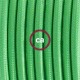 Cavo Elettrico rotondo rivestito in tessuto effetto Seta Tinta Unita Verde Lime RM18