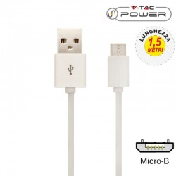 V-TAC VT-5332 CAVO USB A MICRO USB 1,5 METRI BIANCO - SKU 8450