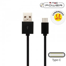 V-TAC VT-5342 CAVO USB A USB TYPE C 1,5 METRI NERO - SKU 8454