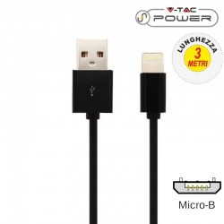 V-TAC VT-5333 CAVO USB A MICRO USB 1,5 METRI NERO - SKU 8449